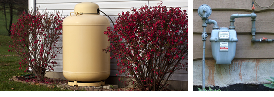 propane tank and gas meter